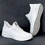 Білі кросівки із сітчастого матеріалу/текстиль, фото 5