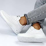 Білі кросівки із сітчастого матеріалу/текстиль, фото 7