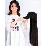 Перука кепка з волоссям 60 см Брюнетка, фото 6