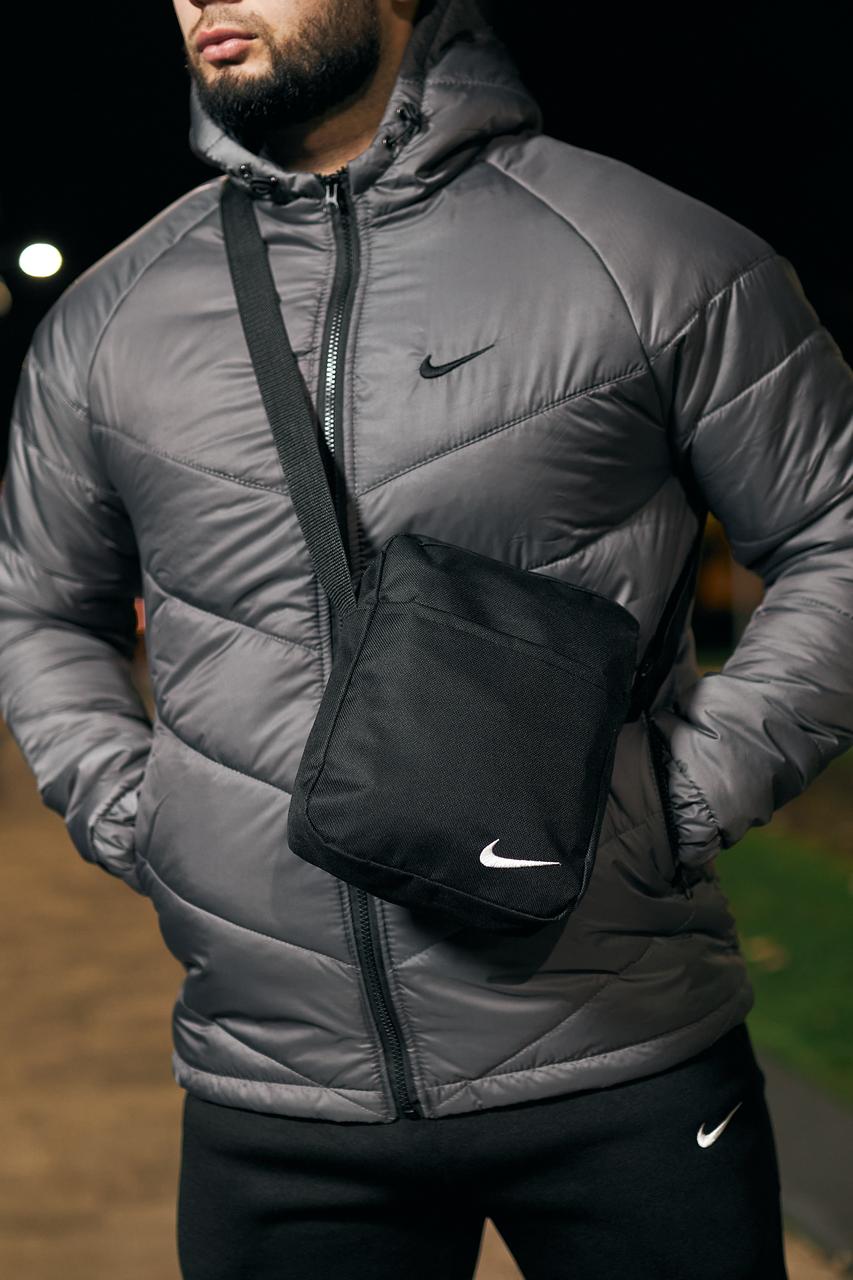 Костюм чоловічий Nike куртка штани сумка спортивний комплект осінній весняний найк сірий