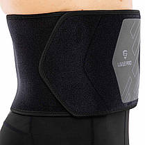 Пояс для тренажерного залу та схуднення SWEAT WAIST TRIMMER LiveUp LP8718 розмір 125x19,5x0,5 см чорний-сірий, фото 3