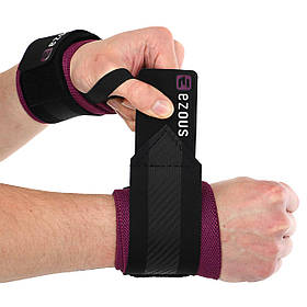 Бинти-пензельні для жиму STRENGTH WRIST WRAPS EZOUS C-05 2 шт чорний-фіолетовий