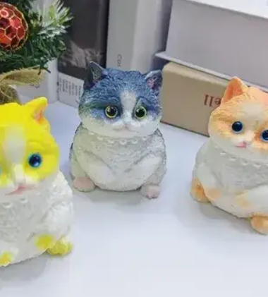 Іграшка "Антистрес Squish Котик з ворсом" 10 см, фото 1