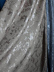 Штора мрамор велюр сіро-бежовий