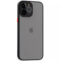 Матовый противоударный чехол для iPhone 13 Pro (чёрный)