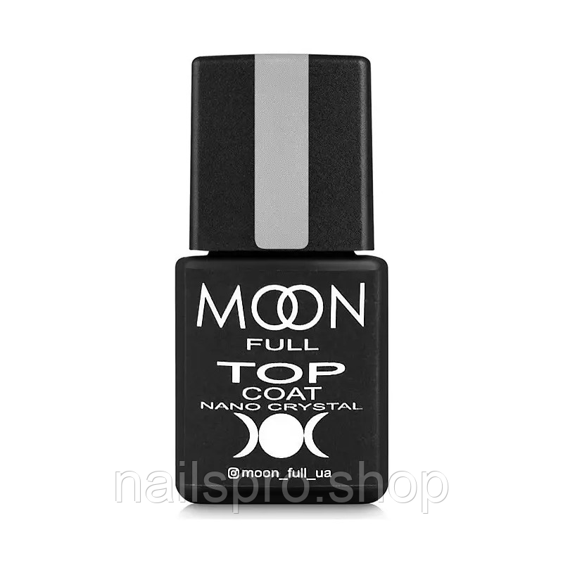 Топ без липкого шару Moon Full Nano Crystal Top Coat, 8 мл