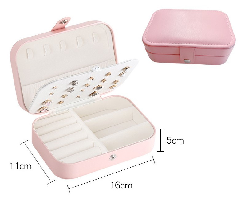 Зручна рожева скринька для біжутерії та прикрас 16*11*5 см на магніті., фото 1