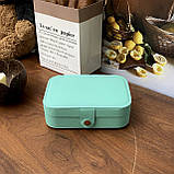 Зручна скринька для біжутерії та прикрас, Скринька органайзер 17*11,5*5 см на магніті.Бірюзово м'ятна, фото 2