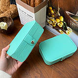 Зручна скринька для біжутерії та прикрас, Скринька органайзер 17*11,5*5 см на магніті.Бірюзово м'ятна, фото 3