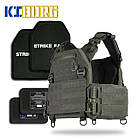 Комплект №5: Плитоноска Kiborg GU gen.2 з балістичним захистом та бронеплитами Khaki