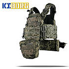 Комплект №4: Плитоноска Kiborg GU gen.2 + 2 підсумки з балістичним захистом 1 класу Pixel