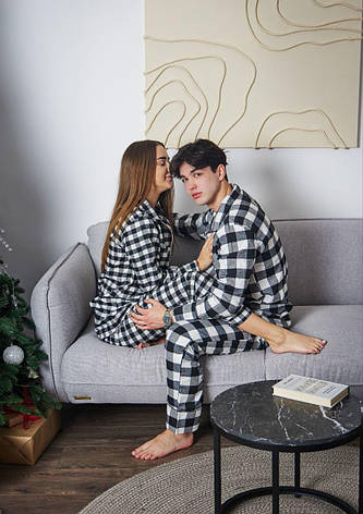 Піжама байкова штани щз сорочкою на гудзиках р.S,M,L,XL, фото 3