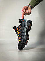 Чоловічі Кросівки Nike Air Max 95 Black Hyper Crimson / Найк Аїр Макс 95 Хайпер Чорні з Сірим та Помаранчевим, фото 6