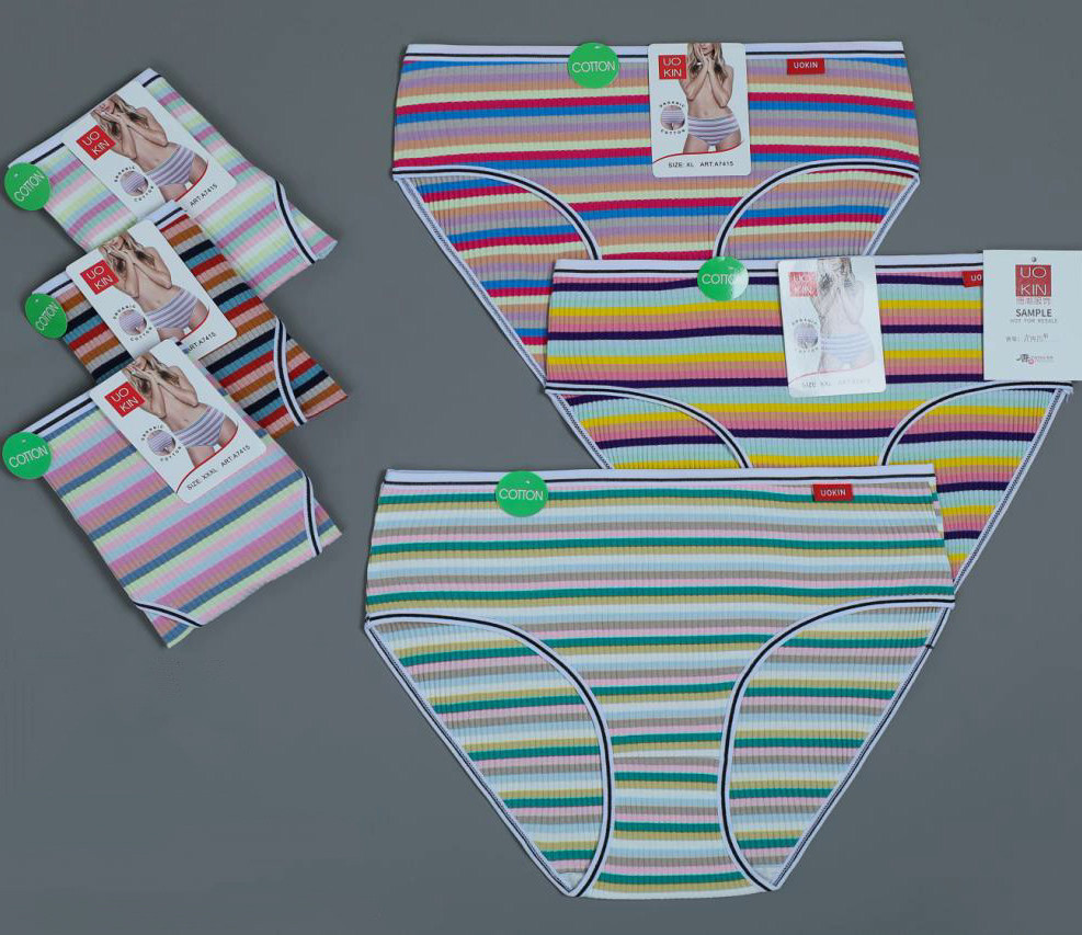 Бавовняні труси з різнокольоровими смугами, в рубчик Мікс