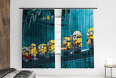 Штори з принтом «Посіпаки сидять. Minions are sitting»