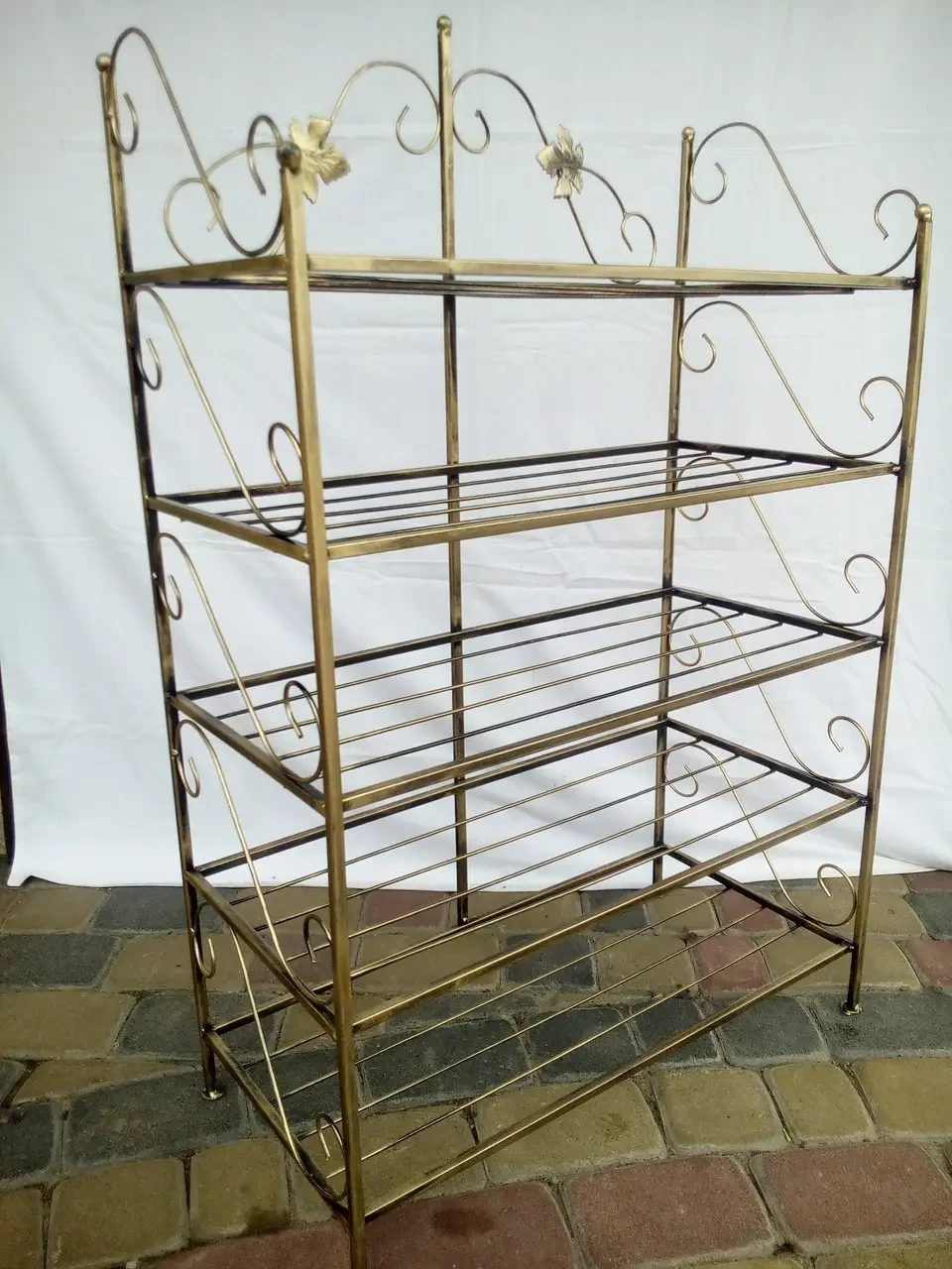 Полиця для взуття в передпокій металева на 5 ярусів, висота 104 см, Хатинка, фото 1