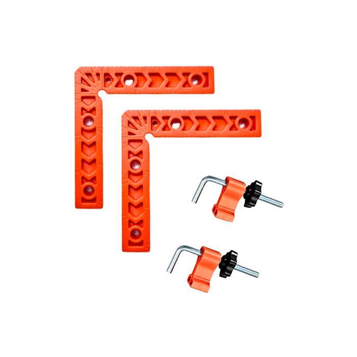 Набір монтажних кутників 100*100 мм з фіксаторами, 2шт/уп (FIX90-1010P), фото 1