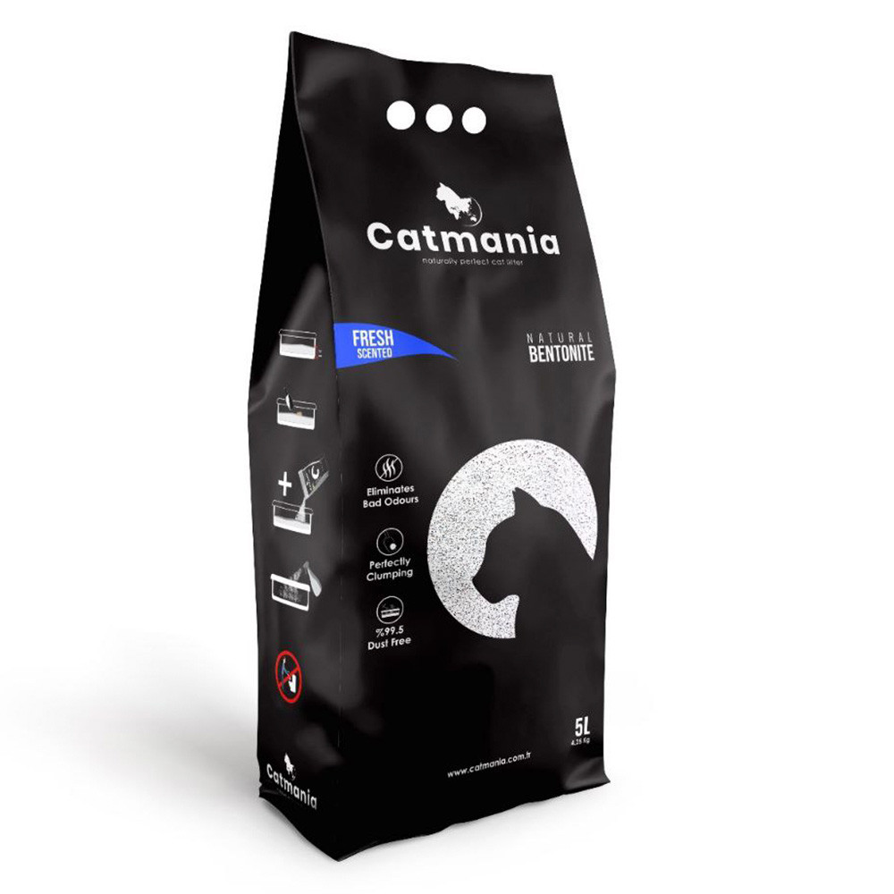 Catmania Fresh Бентонітовий наповнювач для котів з блакитними гранулами 5 л (4.25 кг) аромат свіжості, фото 1