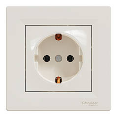 Розетка із заземл. контактом Schneider серія Asfora Кремовий EPH2900123