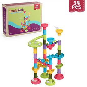 Конструктор з блоками та кульками для запускання, слайд-трек із блоків та кульки 54 елемента