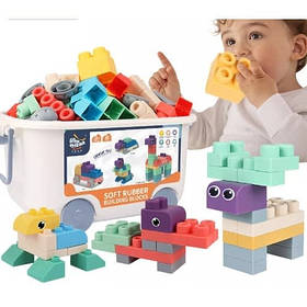 М'який силіконовий конструктор для дітей Soft rubber building blocks 80 шт