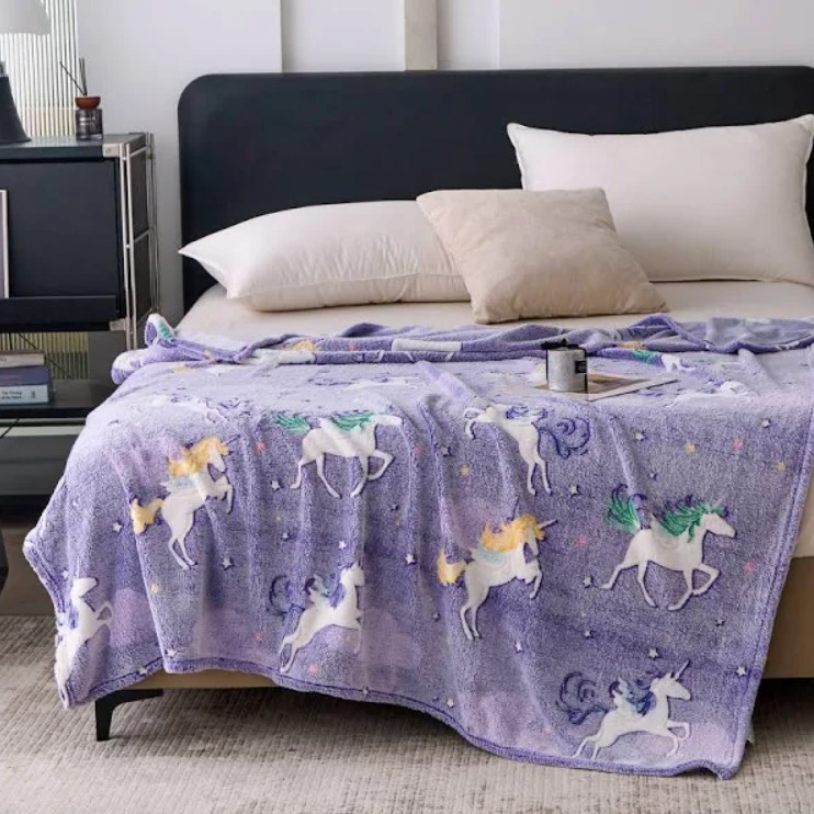 Плед з флісу Єдинороги світиться в темряві 150х200см Colorful Home