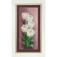 Набір для вишивання бісером на авторській канві «Білі тюльпани»