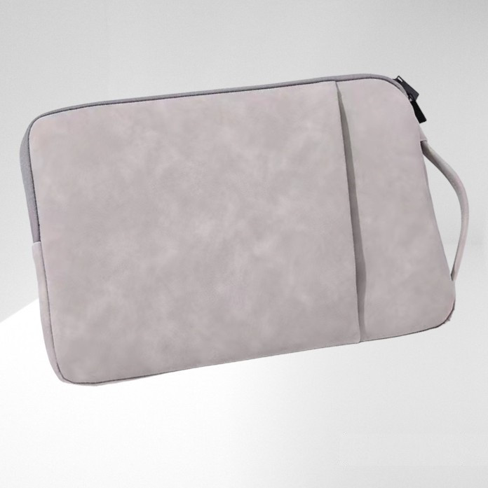 Сумка для ноутбука сіра світла вертикальна поліуретан 14.1" Narniu чохол для ноутбуку 14 дюймів світло-сірий, фото 1