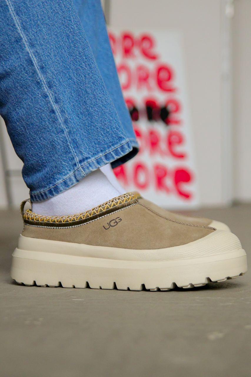 Капці уггі чоловічі бежеві зимові UGG Tasman Hybrid Slippers Beige (19595), фото 1