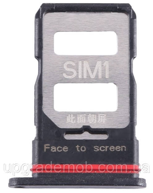 Тримач Sim-карти Xiaomi Poco F5 Pro чорний на дві Sim картки