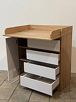 Комод пеленальний 4+1 Лайт колір дуб сонома + білий