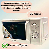 Потужна мікрохвильова піч Rainberg 1200 Вт Вмістка біла мікрохвильовка 20 л Надійна мікрохвильова піч, фото 2
