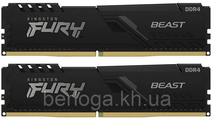 Пам'ять Kingston FURY 16 GB (2x8GB) DDR4 3200 MHz Beast Black (KF432C16BBK2/16)
