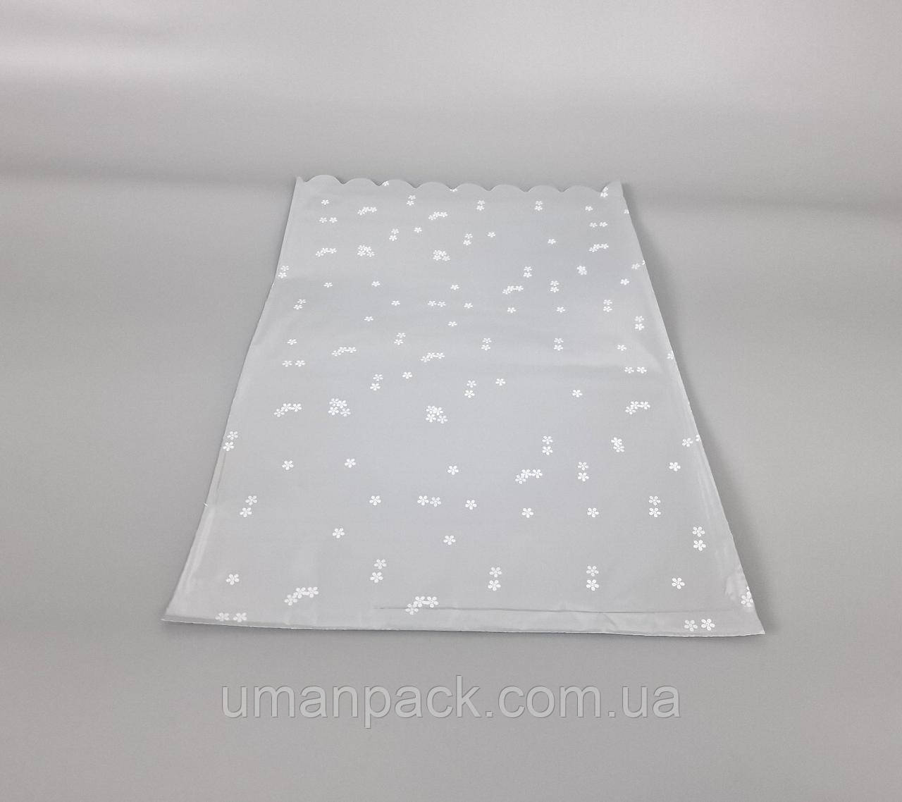 Пакет із малюнком для пакування подарунків (30*50) No434 (2) фольгований (ажурний) "Ромашка" (100 шт.)