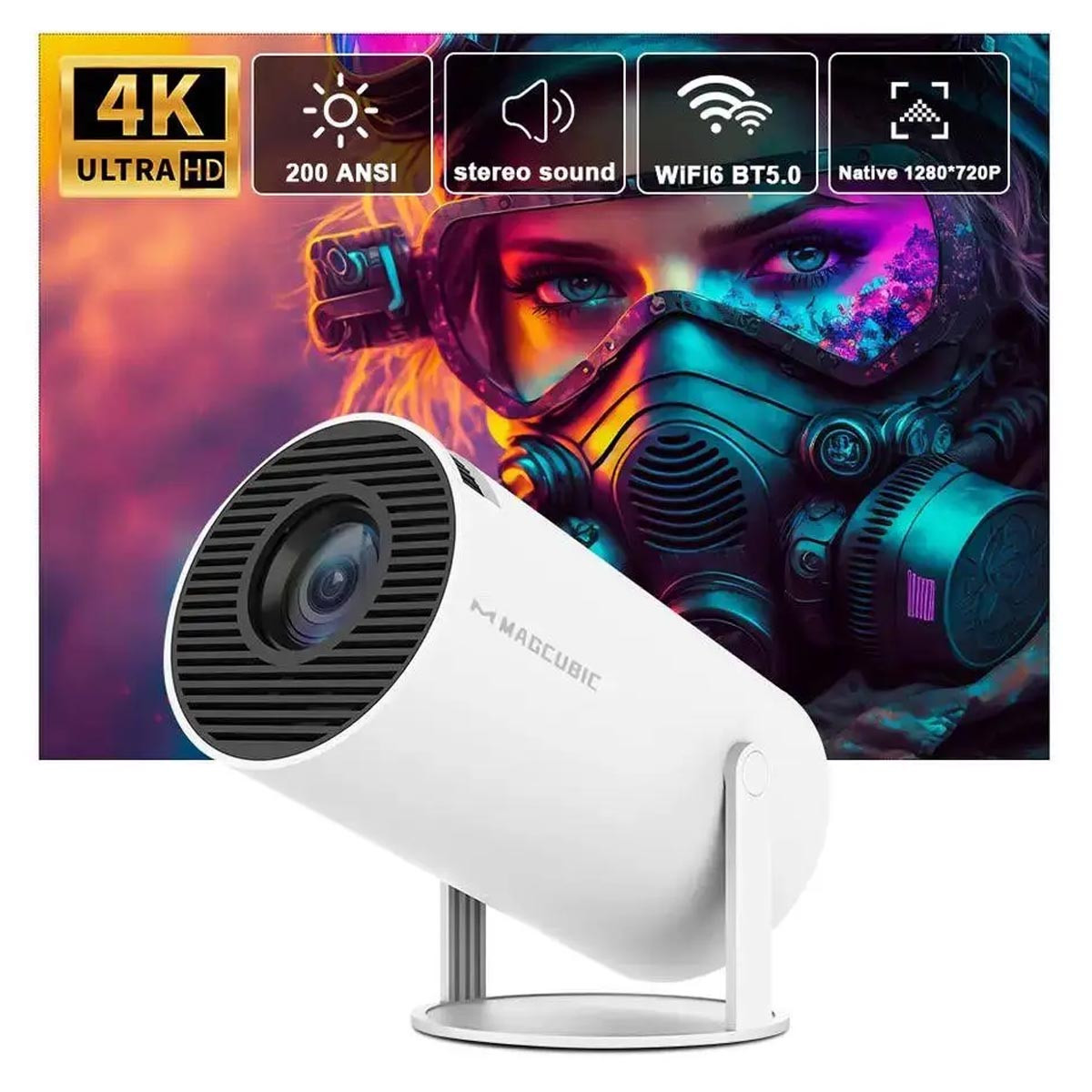 Проектор домашній кінотеатр Magic Cube HY300 Android 11 Wi-Fi, фото 1