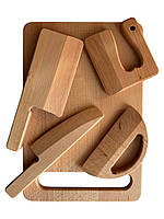 Дерев'яні дитячі ножі Тесаки для малюків Іграшки Кулінарія Дерев'яні ножі та обробна дошка Безпечне