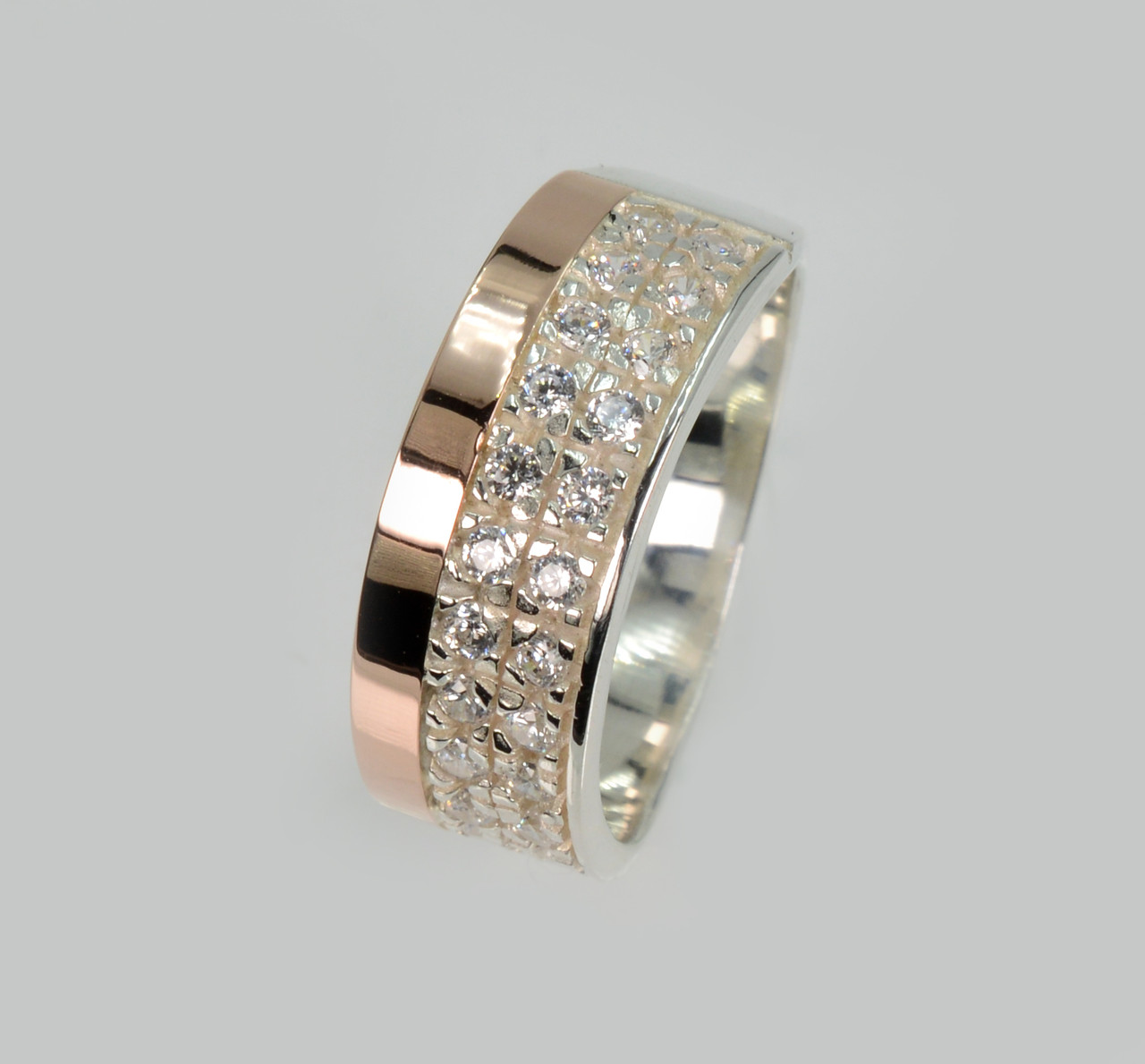 Срібна каблучка з золотими напайками, фото 1