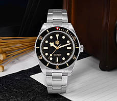 SAN MARTIN SN0008-G-C BLACK BROWN 40MM SEIKO NH35A 20ATM(200M) у ретростилі TUDOR BLACK BAY 58
