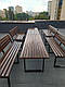 Лавочка  садова лофт зі спинкою без підлокітників для будинку дачі на вулицю, фото 10