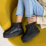 Жіночі чорні уггі на високій платформі, фото 2