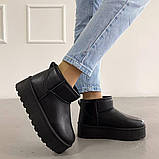 Жіночі чорні уггі на високій платформі, фото 3