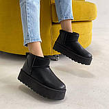 Жіночі чорні уггі на високій платформі, фото 5