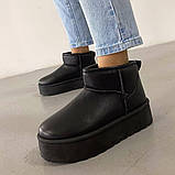 Жіночі чорні уггі на високій платформі, фото 6