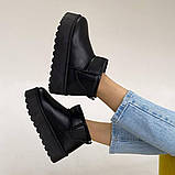 Жіночі чорні уггі на високій платформі, фото 7