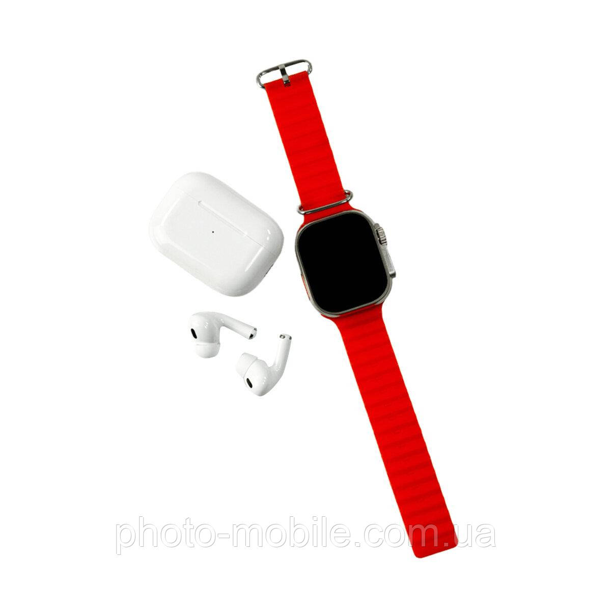 Смарт-годинник Fendior H16 + TWS навушники + Powerbank Charge Red