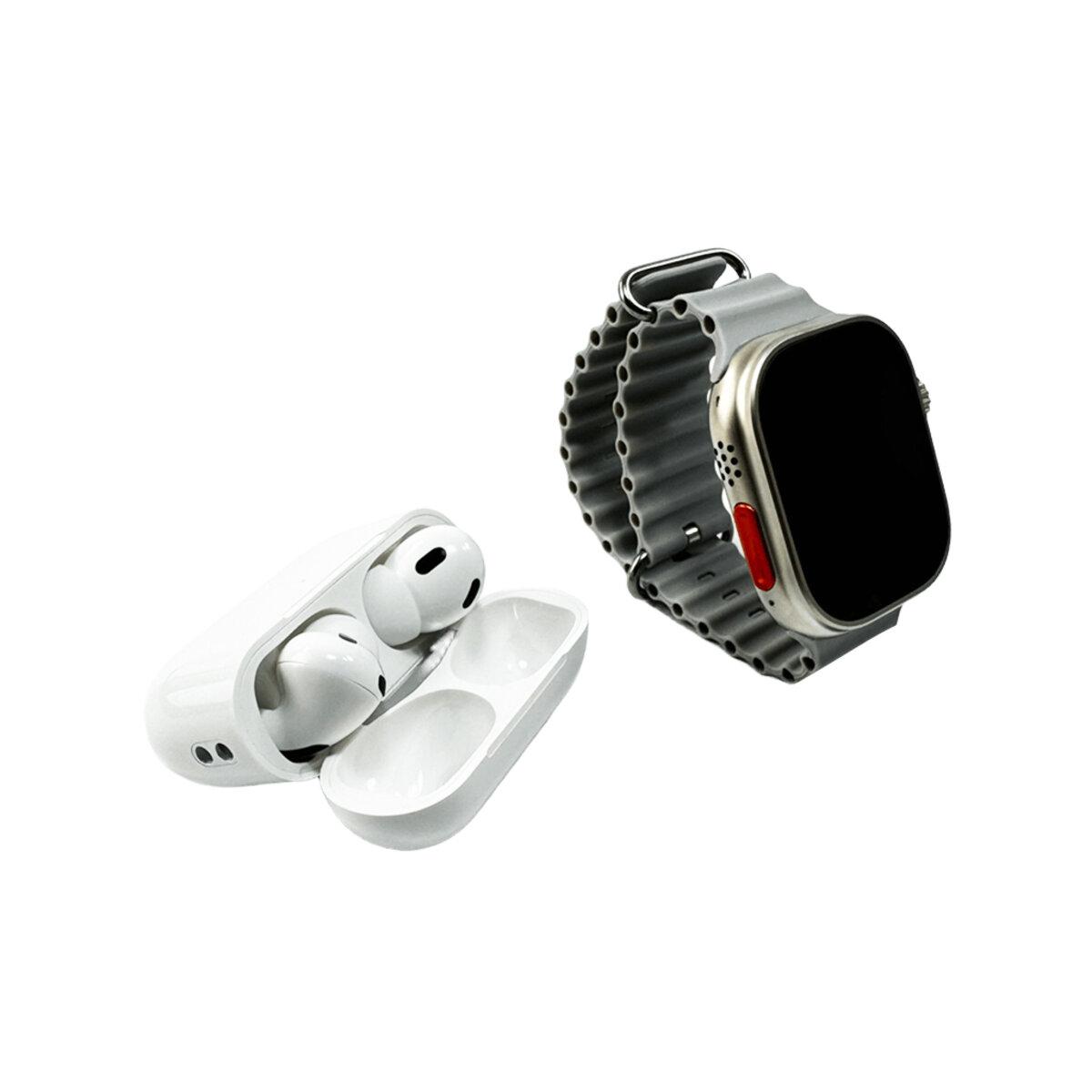 Смарт-годинник Fendior H16+TWS навушники + Powerbank Charge Silver/Grey