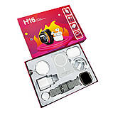 Смарт-годинник Fendior H16+TWS навушники + Powerbank Charge Silver/Grey, фото 7