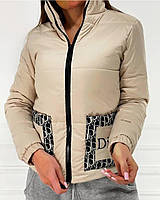 Куртка коротка жіноча бежева