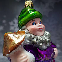 Скляна іграшка Гном із грибочком Snegka Poland Ручної роботи, фото 4