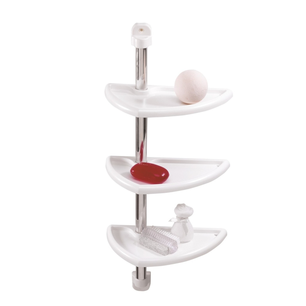 Полиця кутова у ванну 3 яруси біла PrimaNova (N06-01)